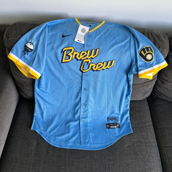 Nike Authentic Milwaukee Brewers City Connect MLB Baseball Jersey Men’s Sz: L - Picture 1 of 8